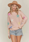 PASTEL STARS BLUSH SWEATER