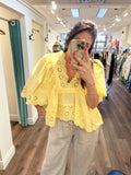 BUTTER CUP EYELET BABY DOLL TOP
