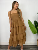 BURGESS CINAMMON RUFFLE SUN DRESS