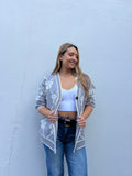 BOWED UP GREY CARDIGAN