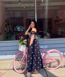 FRANNY BLACK PUCK SLV SHIRRED DR W/EMBRO