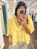 BUTTER CUP EYELET BABY DOLL TOP