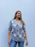 BOWED UP GREY CARDIGAN