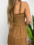 BURGESS CINAMMON RUFFLE SUN DRESS