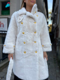 OFFICER WHITE FAUX FUR JACKET