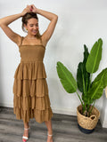 BURGESS CINAMMON RUFFLE SUN DRESS