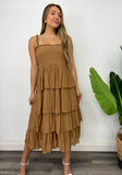 BURGESS CINAMMON RUFFLE SUN DRESS