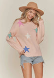 PASTEL STARS BLUSH SWEATER