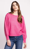 AUDREY PINK MIX SWEATER W/BRAIDED DETAIL