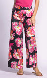 ARIANA BLACK SHINY PINK FLORAL PANT