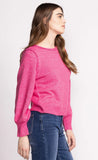 AUDREY PINK MIX SWEATER W/BRAIDED DETAIL