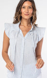 GINGHAM POWDER BLUE BABY DOLL TOP