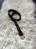 HEXO GOLD BUCKLE BROWN LEATHER BELT