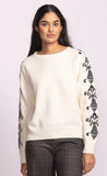 JOSEPHINE WHITE SWEATER DAMASK SLV