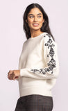 JOSEPHINE WHITE SWEATER DAMASK SLV