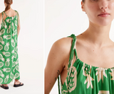 GREEN PINEAPPLES FLOWY MAXI DR