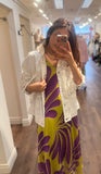 COWLILLY FRINGE FADED WHITE JACKET