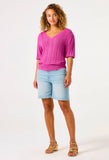 MEADOW PURPLE CROCHET V SUMMER SWEATER