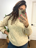 BATHAV SPECKLED CREAM L/S TUNIC DRESS