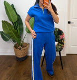 [O260062] TRISTAN COBALT DRAW STRING TOP