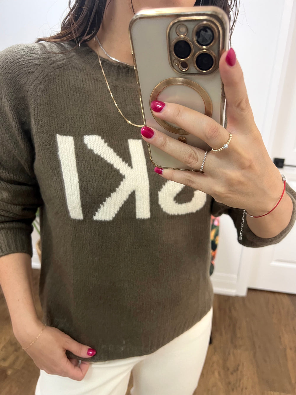 SKI SEPIA COFFEE SHORT SWEATER