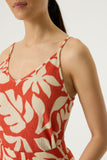 WOLFE CAMI CRINKLED ORANGE PRINT