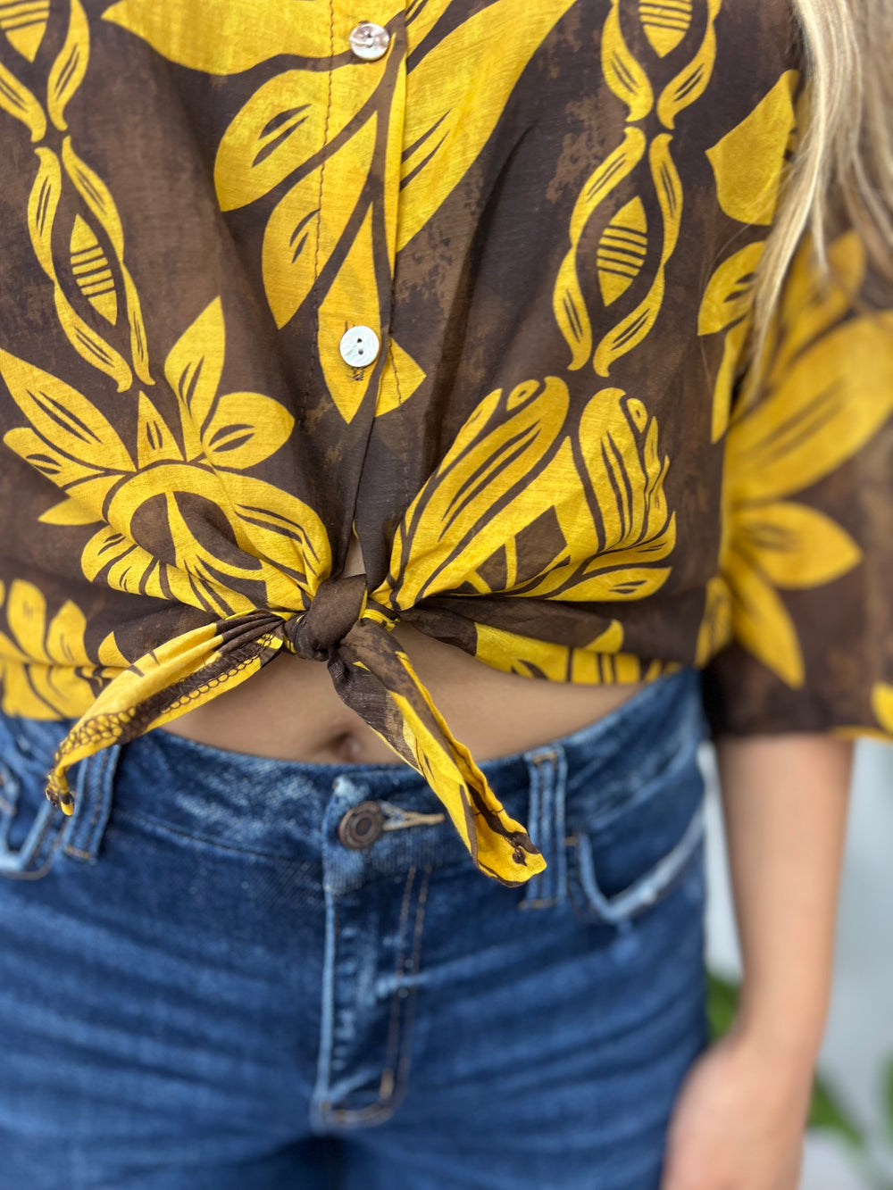 SOONA BROWN MUSTARD BLOUSE