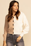 AMY TAUPE BUTTON CARDI
