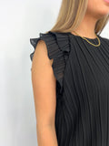 IMOGEN PLEATED RUFFLE BLACK ALINE DR