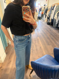 BUBBLE HEM BLACK TEE