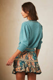 FRIDA MINT GOLD LUREX TRIM SWEATER