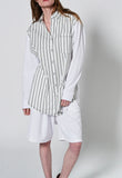 GRACE BLK WHITE STRIPE OVERSIZE SHIRT🇨🇦