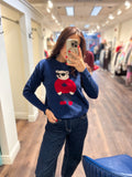 POLAR BEAR MAPLE LEAF NAVY SWEATER