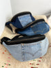 DENIM BLACK LEATHER CROSS BODY
