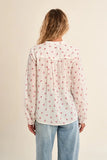 LITTLE ROSES PRINTED WHITE BLOUSE S/SLV