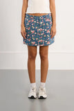 CAM FLORAL DENIM MINI SKIRT