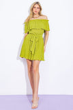 DARIA OAKER PLEATED OFF SHOULDER DR