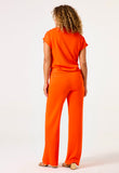 CITRUS ORANGE TEXTURED PULL UP PANT