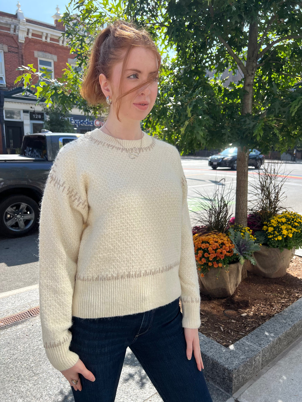 TAUPE STITCH MILL RECYCLED SWEATER