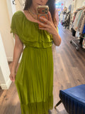 BANDAGE SILK TIER MAXI DR