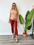 CRIMSON SCISSOR CUT STRETCH DENIM