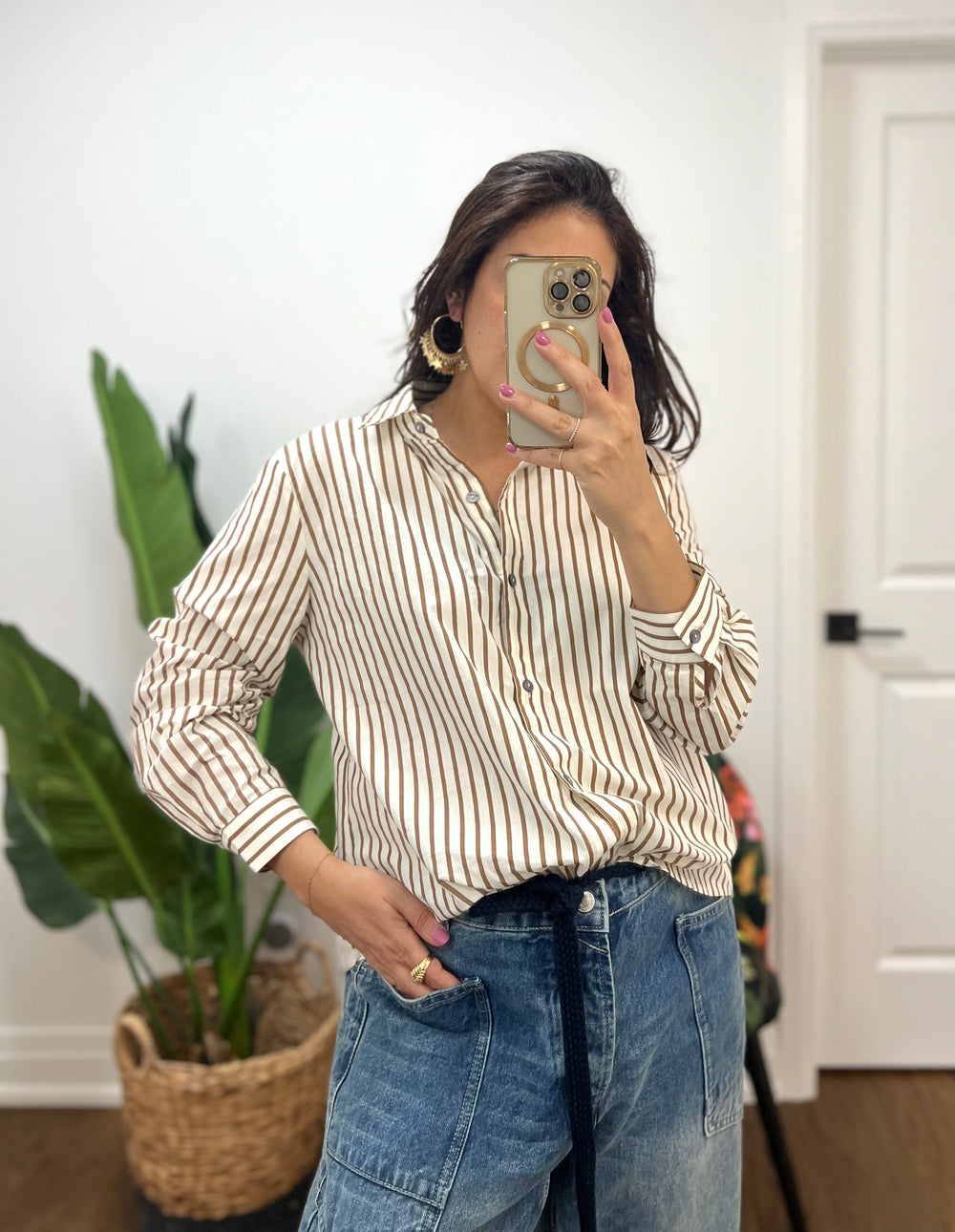 SAPPH STRIPE BUTTON DOWN