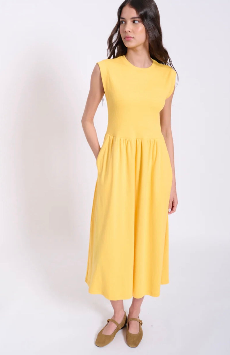 MAYA YELLOW MIDI DRESS MADE IN CANADA🇨🇦