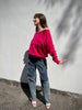 SPICY PINK DREAMERS BOAT NECK SWEATER