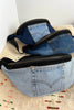 DENIM BLACK LEATHER CROSS BODY