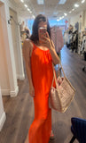 TINA CAMI ORANGE SILK MAXI