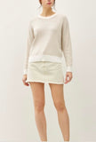 TAN THIN STRIPE LIGHT WHITE SWEATER