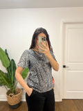 KAY FLUTTER SEQUIN SILVEER TEE