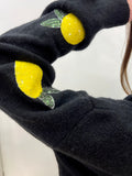 LEMON SEQUIN BLACK SWEATER