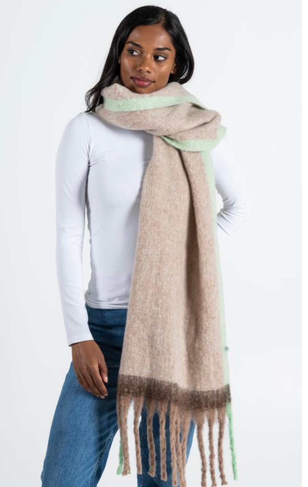 TAN MULTI TONE SCARF